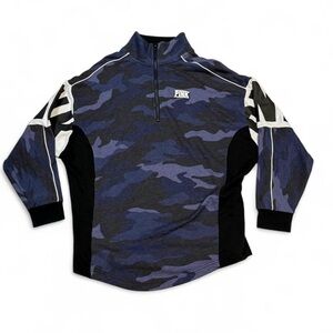 Blue Pink Victoria’s Secret Camo Quarter-Zip Pullover